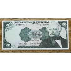 VENEZUELA 1974 BILLETE DE 20 BOLIVARES